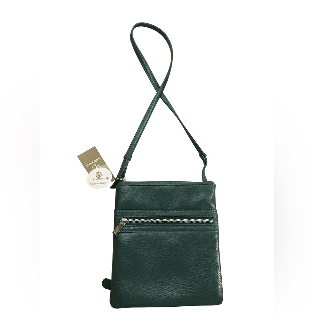 Giani Bernini Dark Green Crossbody Leather Bag